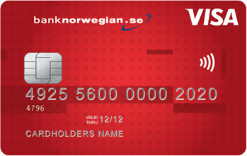 Bank Norwegian Visa luottokortti